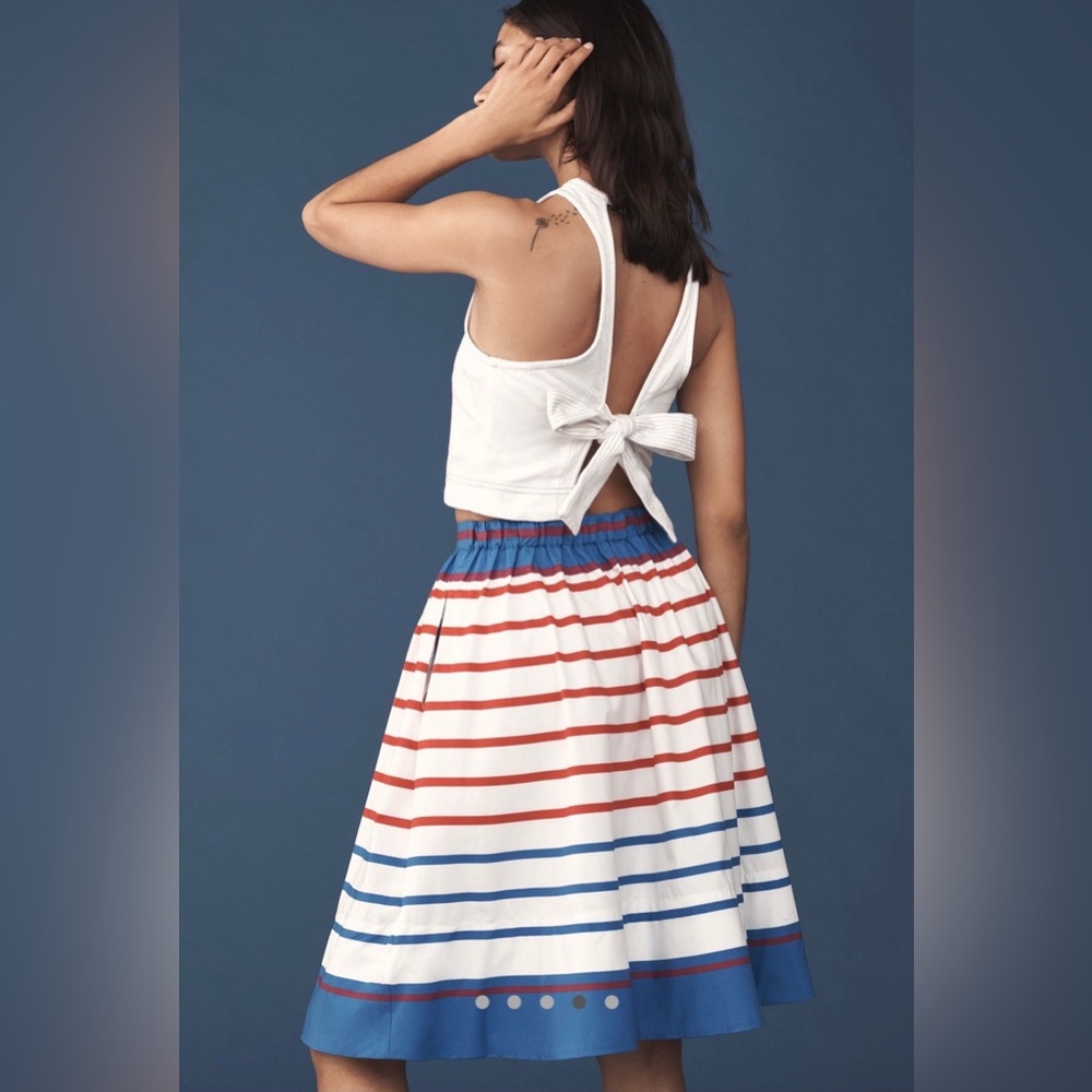 The Jacie Poplin Printed Knee-Length Skirt by Maeve - Picture 4 of 11